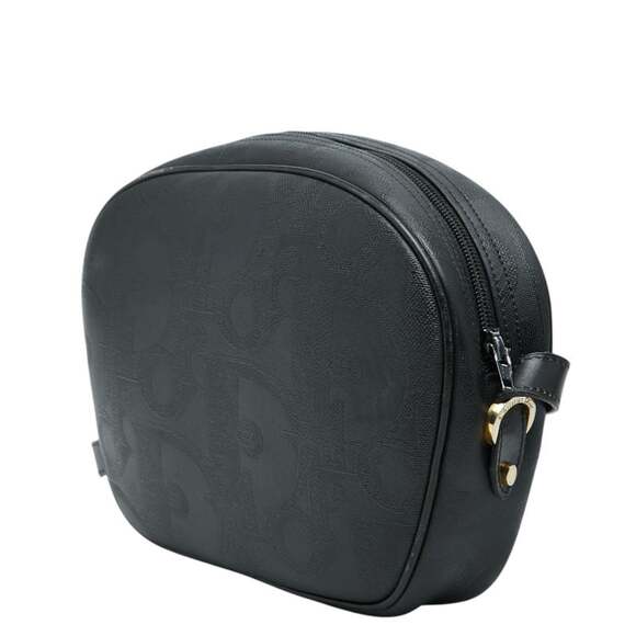 CHRISTIAN DIOR Black Leather Trotter Shoulder Bag